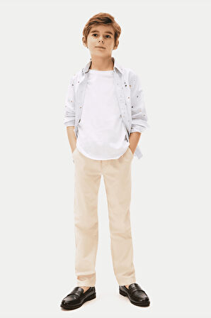 Erkek Çocuk Regular Pull On Polin Pantolon - Bej | 8 Yaş