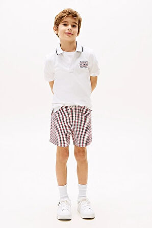 Erkek Çocuk Th Bayrak Logo Polo T-Shirt - Beyaz | 8 Yaş