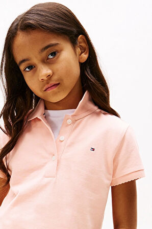 Kız Çocuk Essential Polo T-Shirt - Pudra | 12 Yaş
