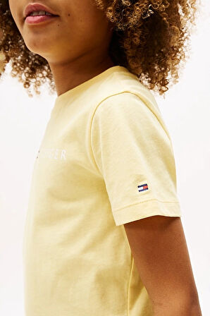 Erkek Çocuk Yazı Logo Pamuklu T-Shirt - Sarı | 14 Yaş