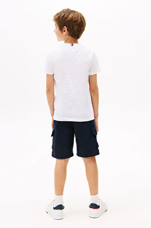 Erkek Çocuk Baskılı T-Shirt Ve Şort 2 Li Set - Beyaz | 7 Yaş