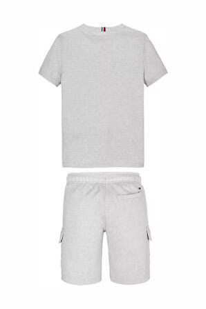 Erkek Çocuk T-Shirt Ve Cargo Şort Set - Gri | 7 Yaş