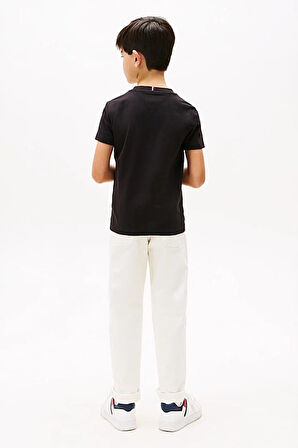 Erkek Çocuk Tommy Flag Hilfiger T-Shirt - Siyah | 8 Yaş