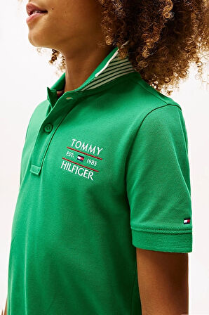 Erkek Çocuk Th Bayrak Logo Polo T-Shirt - Yeşil | 12 Yaş
