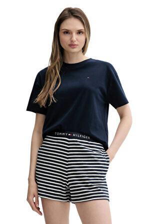 Tommy Hilfiger Kadın Mavi Şort Takım UW0UW05760 