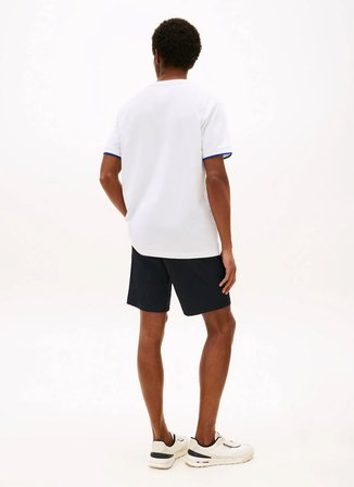 Tommy Hilfiger Beyaz Erkek Logo Baskılı T-Shirt MW0MW38626YBR_PERFORMANCE TIPPED TE