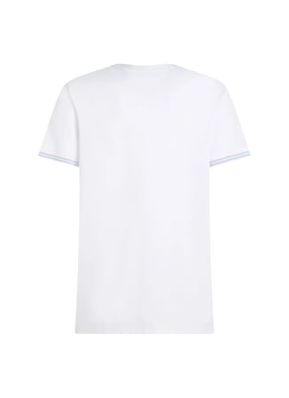 Tommy Hilfiger Beyaz Erkek Logo Baskılı T-Shirt MW0MW38626YBR_PERFORMANCE TIPPED TE