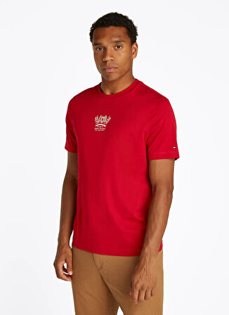 Tommy Hilfiger Kırmızı Erkek T-Shirt MW0MW38613XLD