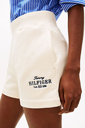 Kadın Th Regular Hilfiger Sweat Şort - Krem | XS