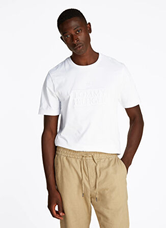 Tommy Hilfiger Beyaz Erkek T-Shirt MW0MW38620YBR