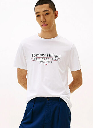 Tommy Hilfiger Beyaz Erkek T-Shirt MW0MW38621YBR