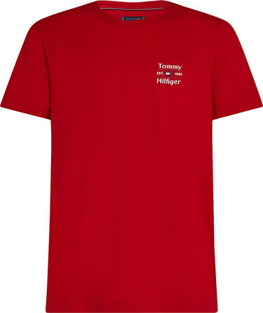HILFIGER STACK TEE Erkek Kırmızı T-Shirt - MW0MW38622