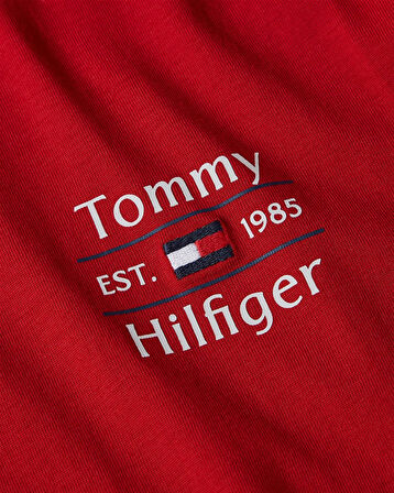 HILFIGER STACK TEE Erkek Kırmızı T-Shirt - MW0MW38622