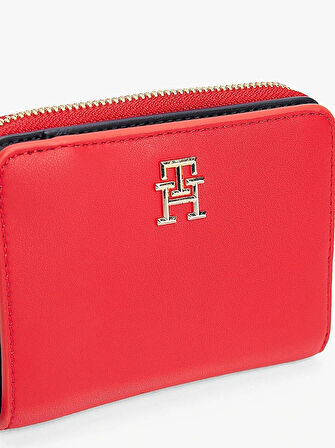 Tommy Hilfiger Kadın Kırmızı  TH Monogram Fermuarlı Cüzdan