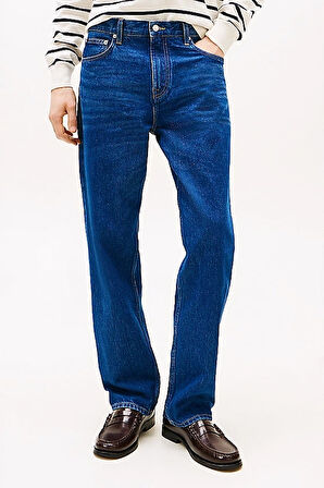Erkek Th Denton Düz Paça Jeans Pantolon - Mavi | 33/32