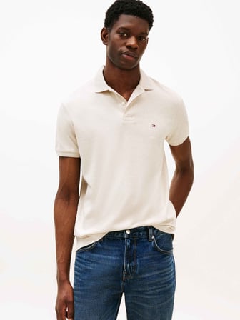 TOMMY HILFIGER Erkek Marka Logolu Günlük Kullanıma Uygun Bej Polo Yaka T-Shirt MW0MW39994 HGF