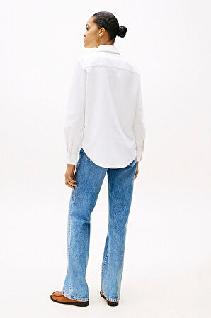 Kadın Rahat Kesim Oxford Gömlek - Beyaz | 34