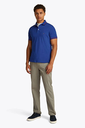 Tommy Hilfiger Erkek Mavi Polo Yaka T-Shirt