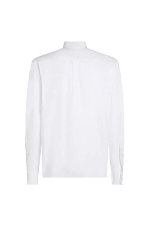 Tommy Hilfiger Erkek Flex Poplin  Normal Kesim Gömlek Beyaz