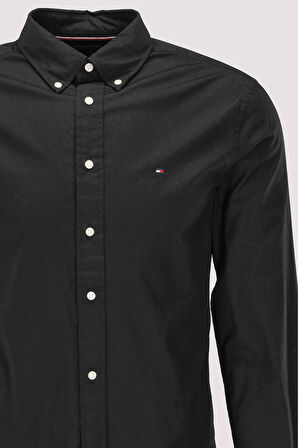 Erkek Poplin Solid Gömlek - Siyah | M