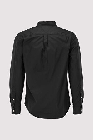 Erkek Poplin Solid Gömlek - Siyah | XL