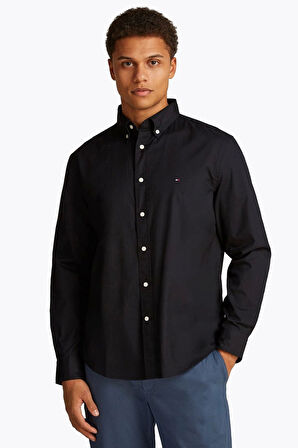 Tommy Hilfiger Erkek Siyah Core Flex Gömlek