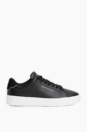 Erkek Pebble Grain Court Sneaker - Siyah | 40