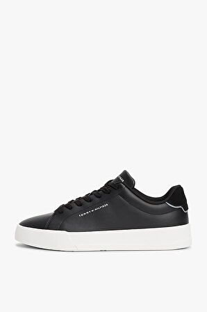 Erkek Pebble Grain Court Sneaker - Siyah | 40