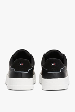 Erkek Pebble Grain Court Sneaker - Siyah | 40