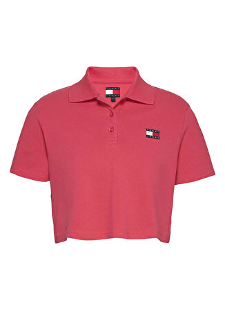 Tommy Jeans Polo Yaka Kırmızı Kadın T-Shirt DW0DW21363XI2