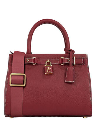 Tommy Hilfiger Deri Bordo Kadın El Çantası AW0AW17188