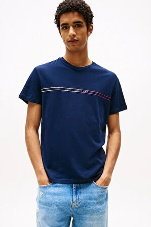 Erkek Tjm 2-Pack Grafik Logo Slim T-Shirts - Lacivert/Ekru | M