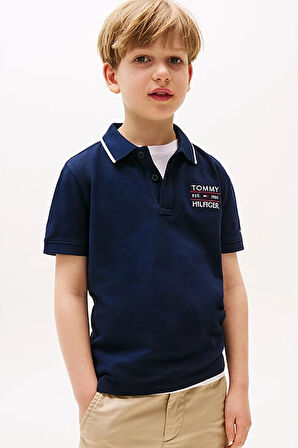 Erkek Çocuk Th Bayrak Logo Polo T-Shirt - Lacivert | 7 Yaş