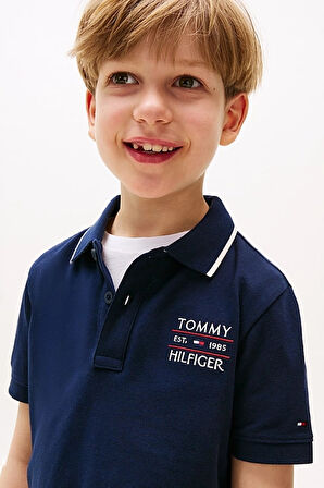 Erkek Çocuk Th Bayrak Logo Polo T-Shirt - Lacivert | 7 Yaş