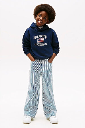 Kız Çocuk Th Sequin Bayrak Kapüşonlu Sweatshirt - Lacivert | 7 Yaş