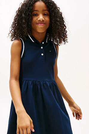 Kız Çocuk Th Kolsuz Polo Elbise - Lacivert | 8 Yaş