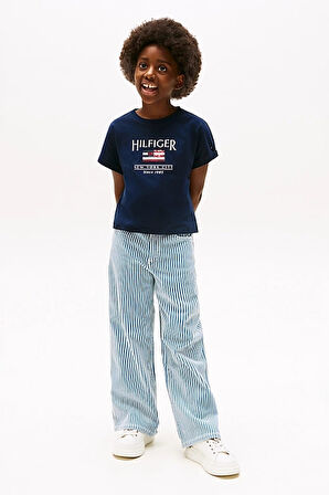 Kız Çocuk Th Hilfiger Sequin Pullu Bayrak T-Shirt - Lacivert | 8 Yaş
