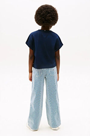 Kız Çocuk Th Hilfiger Sequin Pullu Bayrak T-Shirt - Lacivert | 10 Yaş