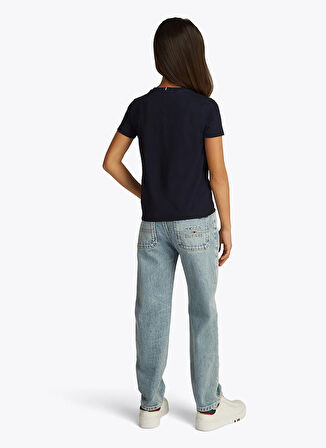 Tommy Hilfiger Baskılı Lacivert Kız Çocuk T-Shirt KG0KG08524C1G