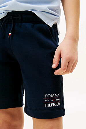 Erkek Çocuk Th Grafik Logo Sweat Şort - Lacivert | 8 Yaş