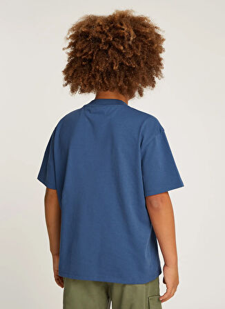Calvin Klein Baskılı Mavi Erkek Çocuk T-Shirt IB0IB02359CFA