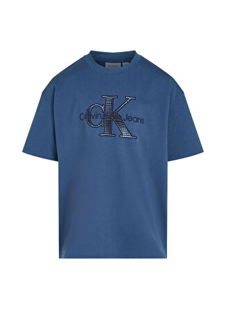 Calvin Klein Baskılı Mavi Erkek Çocuk T-Shirt IB0IB02359CFA