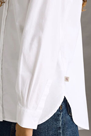 Kız Çocuk Ck Oversize Oxford Gömlek - Beyaz | 10 Yaş