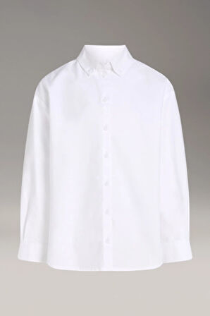 Kız Çocuk Ck Oversize Oxford Gömlek - Beyaz | 10 Yaş