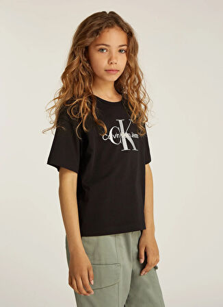 Calvin Klein Baskılı Siyah Kız Çocuk T-Shirt IG0IG02801BEH