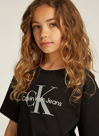 Calvin Klein Baskılı Siyah Kız Çocuk T-Shirt IG0IG02801BEH
