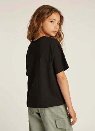 Calvin Klein Baskılı Siyah Kız Çocuk T-Shirt IG0IG02801BEH