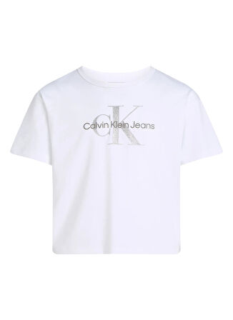 Calvin Klein Baskılı Beyaz Kız Çocuk T-Shirt IG0IG02801YAF