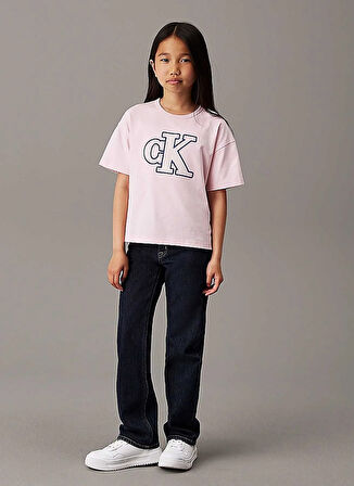 Calvin Klein Baskılı Pembe Kız Çocuk T-Shirt IG0IG02806TBV