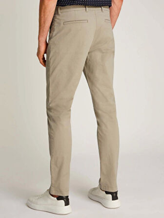 Calvin Klein İnce Streç Twill Haki Chino Pantolon